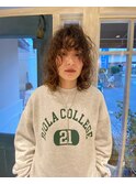 ソフトウルフのフリンジパーマスタイル