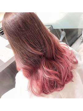 アヴァンス アリオ鳳店(AVANCE) グラデーションカラー×ピンク×ダブルカラー×ウェーブヘア