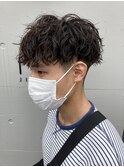 ツイストパーマツイストスパイラルパーマツーブロック刈り上げ