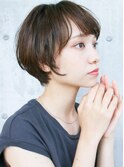 丸さが可愛い黒髪ショートボブマッシュ[銀座]
