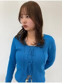 ブリーチ無しベージュブラウン×レイヤーカット