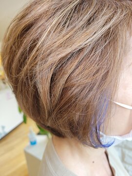 松本平太郎美容室 国立店 前下がりグラデーションボブ×ハイライト/30代40代50代60代