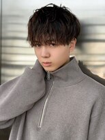 ジーナ 天神(Zina)&nbsp;ブルーブラック束感マッシュ 【メンズサロンZina 天神】