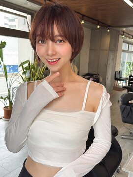 ダム(DaM) ナチュラルボブ前髪ありイメチェン20代30代40代ショートボブ
