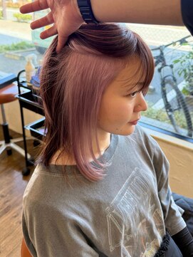 タイクーン(TYCOON) インナーカラーピンク♪ダブルカラー/ケアブリーチ/鎌取