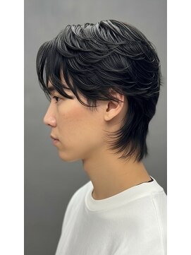 アッシュ 桜木町店(Ash) 毛流れリバースセンターパートのメンズニュアンスパーマ横浜