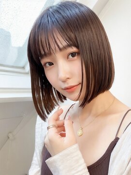 アース 市ヶ谷店(HAIR&MAKE EARTH) 20代30代40代◎ミニボブ×ダークモカ抜け感