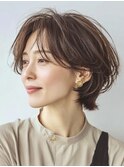 大人ショート　白髪ぼかし　脱白髪染め　白髪染め　40代50代60代