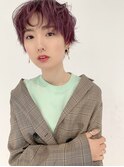 大人かわいい小顔ショート・プラムピンク
