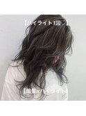 ＼暗髪×ハイライト／