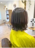 バッサリカット 切りっぱなし肩上ボブ