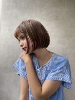 大人カワイイコンパクトAラインボブ　柔らかマロンベージュ◎