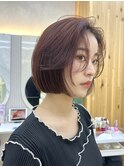 【修】20代30代40代◎透明感カラー×韓国切りぱなしボブ