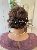 パーティーヘアセット＊ロープ編み込みアップスタイル