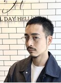 30代黒髪ベリーショート束感短髪刈り上げビジネス【河原町】