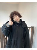 ボブパーマ/黒髪パーマ/切りっぱなしボブ/ショートボブ