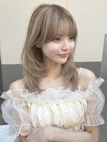 ブリーチ　小顔　ネビージュ　ワンレン　銀座
