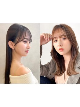 視線を集める顔周りだから、バランスを見極め高いカット技術で絶妙な毛流れと透け感に♪【韓国/顔周り】