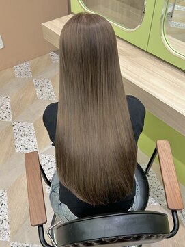 イオエ 西梅田(ioe) ブリーチなしカラー/髪質改善/ミルクティーベージュ/小顔ヘア