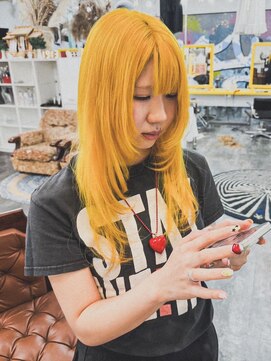 ユラギフロムユイマァル 水島店(YURAGI from YUIMARL) 20代30代ロングレイヤーハイトーンイエローブリーチ