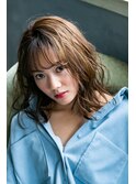 ひし形シルエット 無造作セミロング20代30代40代
