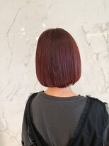 アヴァンスクロス あべのルシアス店(AVANCE.CROSS)&nbsp;切りっぱなしボブ×チェリーレッド