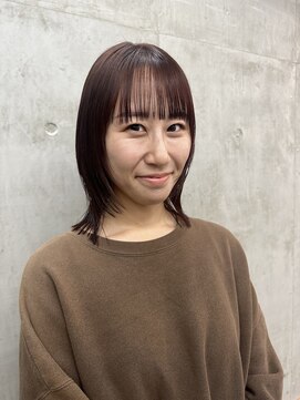 ソルトウォーター(SALT WATER) ブラウンレッド　顔まわりカット　レイヤーカット