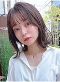 Say.ree きりっぱなしボブ ぱっつん前髪 グレーベージュ 表参道