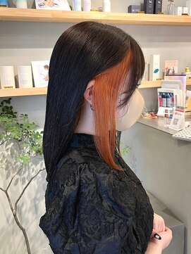 マジコ 下北沢本店(Magico) ブリーチインナーカラーオレンジカラー前髪カットトリートメント