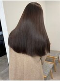 ブリーチなし艶カラーシアーベージュ*ストレートロング/明大前