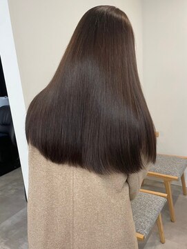 ミュラ(mulah) ブリーチなし艶カラーシアーベージュ*ストレートロング/明大前