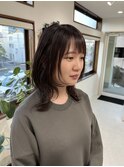 レイヤーカット×バイオレットカラー