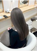 ロング髪質改善ストレート透明感カラー