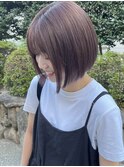 ボブ×くすみラベンダーカラー
