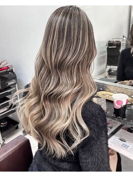 オズ 郡山駅前店(OZ) ミニウルフチェリーブラウンホワイトグレージュフェザーパーマ