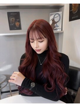 心斎橋カラー/心斎橋エクステ/チェリーレッド