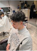 ショートアップバング×ツイストスパイラルパーマ