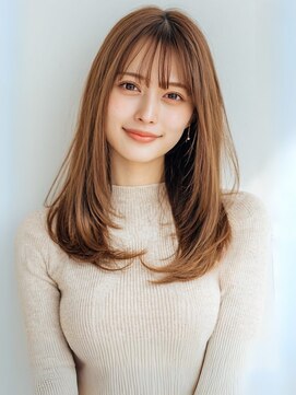 リッチ 横須賀中央店(Rich) ブラウンベージュ レイヤーカット 顔周りカット 30代