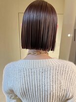 ノラギンザユー(NORA GINZA/U) 切りっぱなし長め外ハネボブ艶暗髪シースルーバング