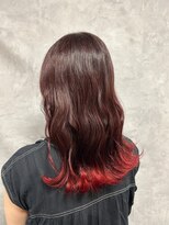バブルス 久米川店(BUBBLES)&nbsp;韓国風裾カラー×レッド