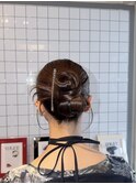 カチモリ アップスタイル お団子 ヘアセット