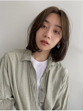 エレノア 吉祥寺北口店(Eleanor) 内巻きボブ レイヤーボブ 大人かわいい オリーブカラー
