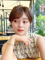 リノア 西梅田 福島(Linoa)&nbsp;西梅田/髪質改善/ミルクティーベージュ☆耳掛けショートボブ