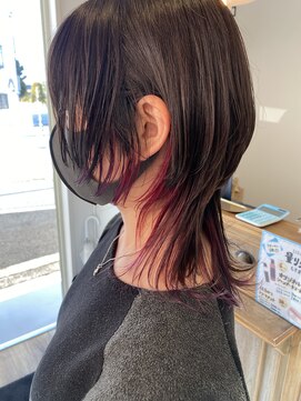 ホワイト(WHITE HAIR@NICOLA) ウルフヘア×ピンク×バイオレット