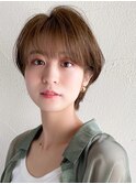 コンパクトショートボブ×ラテベージュ