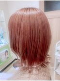 ブリーチあり　ピンクベージュ