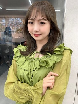 ロンド マーレ 天神大名店(Lond mare) レイヤーカット 韓国ヘアカット グレージュ オリーブベージュ