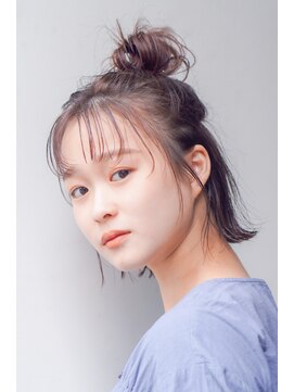 ノノリリ(NONORIRI) 10代20代ヘアアレンジハーフアップ♪無造作シルキーベージュ秋色