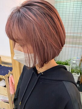 キューズ クラブ(cuz KLUB) 【cuzKLUB】ワンレンボブ ハイライトカラー ピンク〔池袋〕