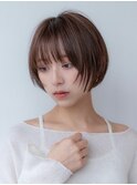 大人かわいいレイヤーボブ似合わせカットイメチェンフルバング
